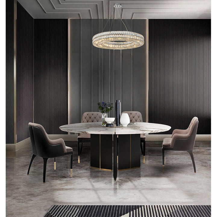 Clear Crystal Halo Ring Chandelier with Chrome Hardware (LX66) by Bethel - view 5