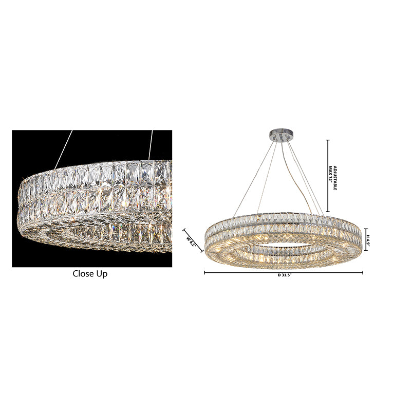 Clear Crystal Halo Ring Chandelier with Chrome Hardware (LX66) by Bethel - view 6