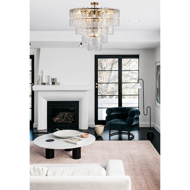Metal Frame Chandelier with Clear Acrylic Hanging Links by Bethel - view 13