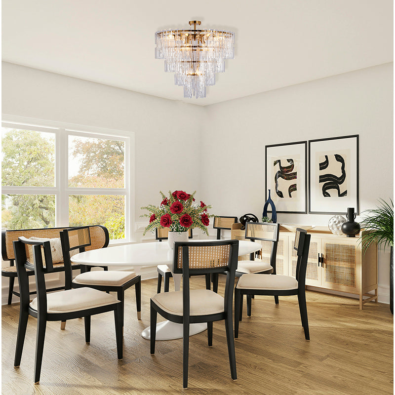 Metal Frame Chandelier with Clear Acrylic Hanging Links by Bethel - view 14
