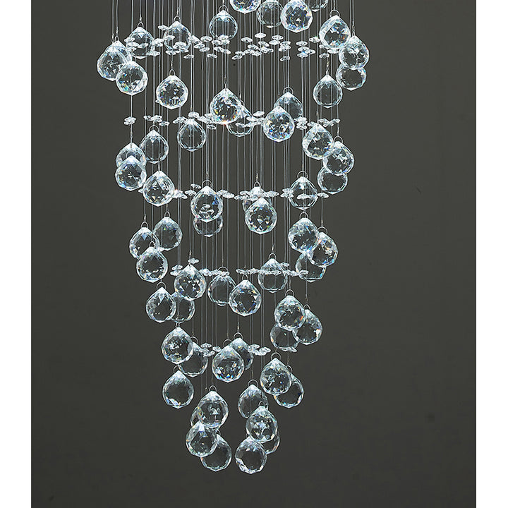 Clear Crystal Double Spiral Chandelier with Chrome Hardware by Bethel - view 5