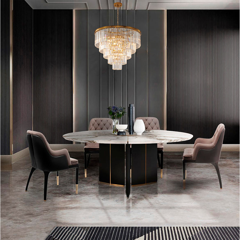 Five Tier Frame Chandelier with Clear Hanging Crystals by Bethel - view 19
