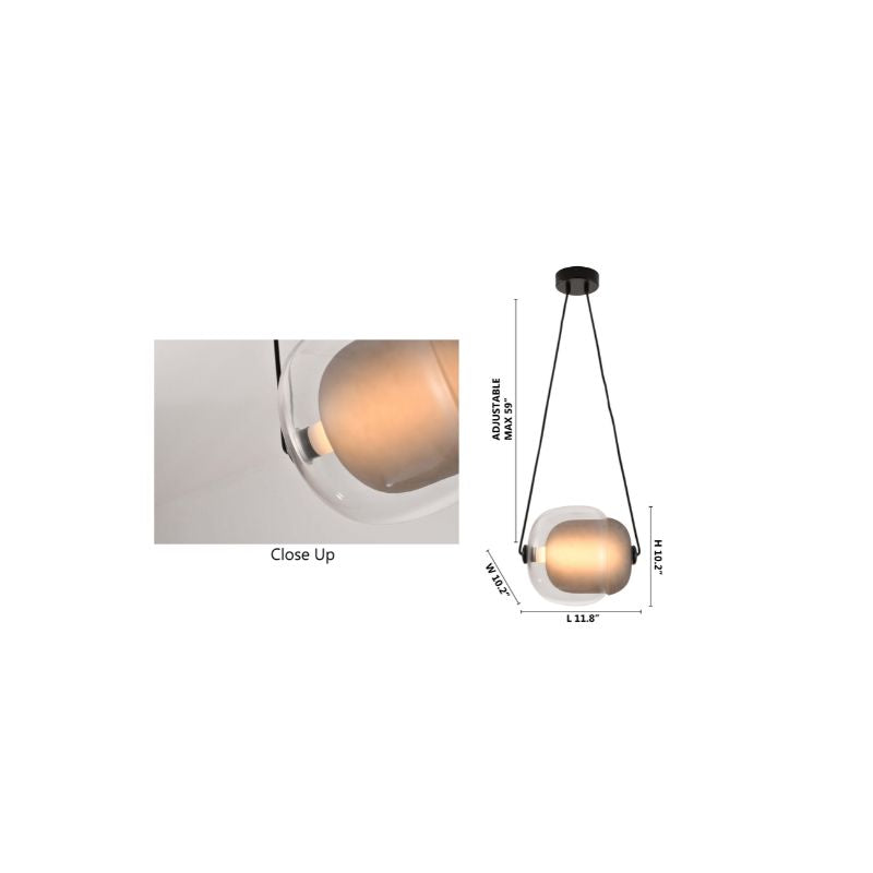 Clear Glass Shade LED Pendant Light with Hardware by Bethel - view 9
