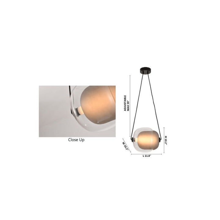 Clear Glass Shade LED Pendant Light with Hardware by Bethel - view 9