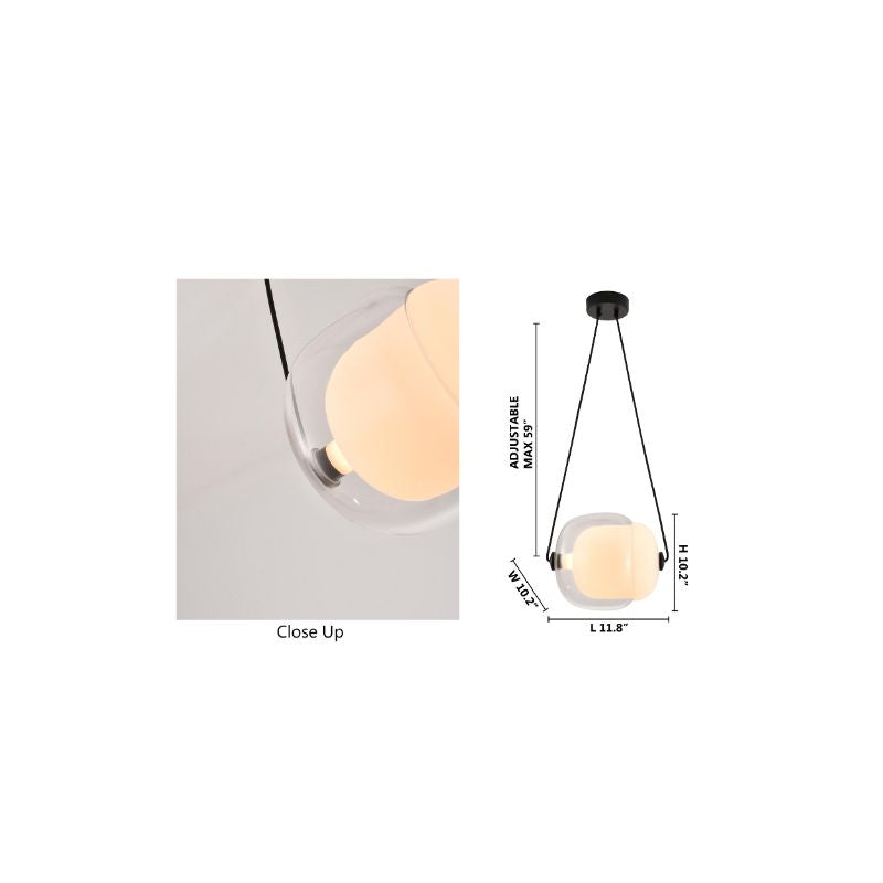 Clear Glass Shade LED Pendant Light with Hardware by Bethel - view 4