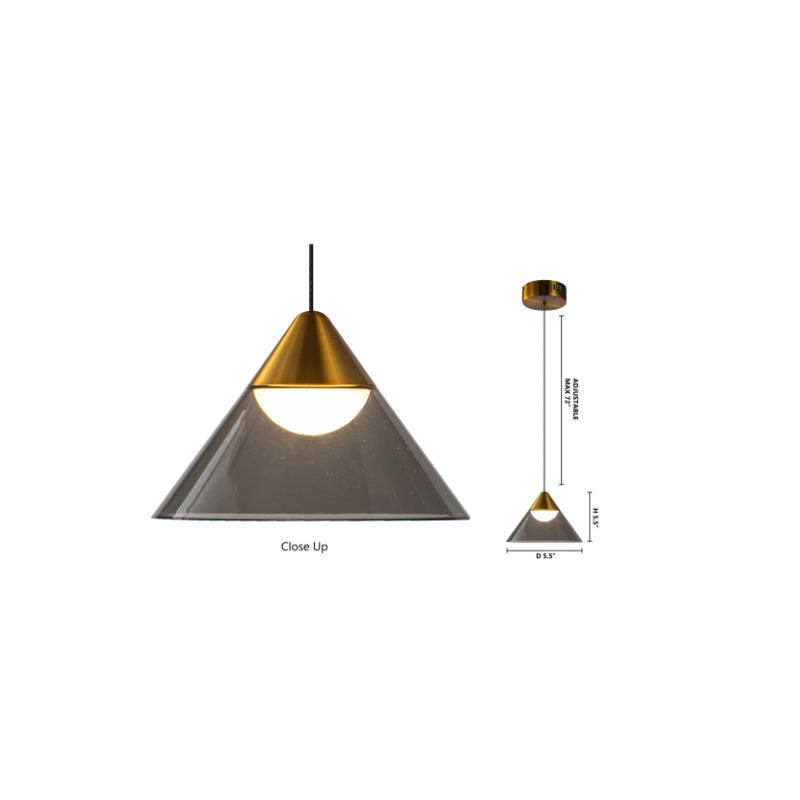 Metal Frame Single Pendant Light with Acrylic Shade by Bethel - view 9