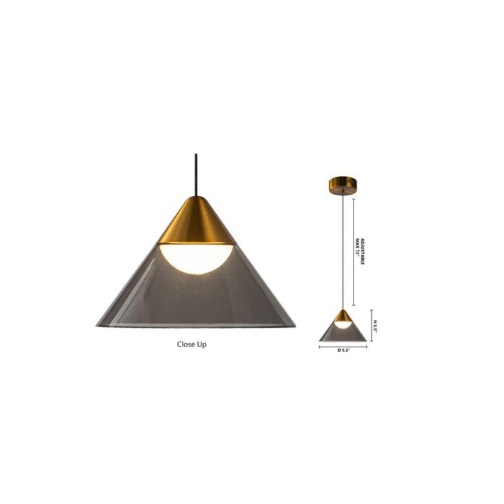 Metal Frame Single Pendant Light with Acrylic Shade by Bethel - view 9