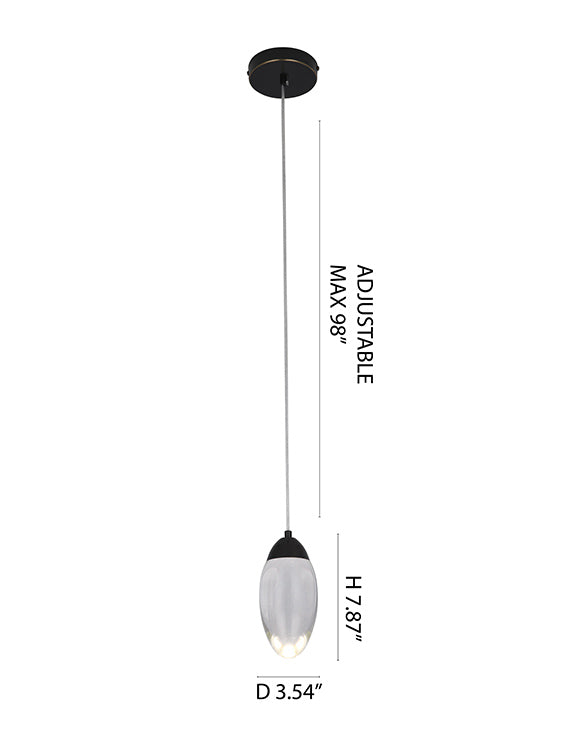 LED Single Pendant Light with Clear Crystal Shade by Bethel - view 16