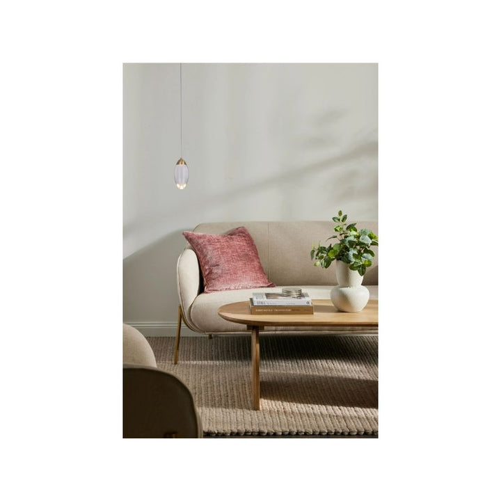 LED Single Pendant Light with Clear Crystal Shade by Bethel - view 5