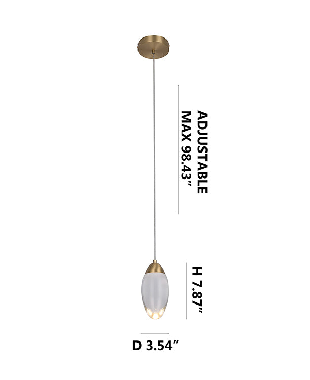 LED Single Pendant Light with Clear Crystal Shade by Bethel - view 6