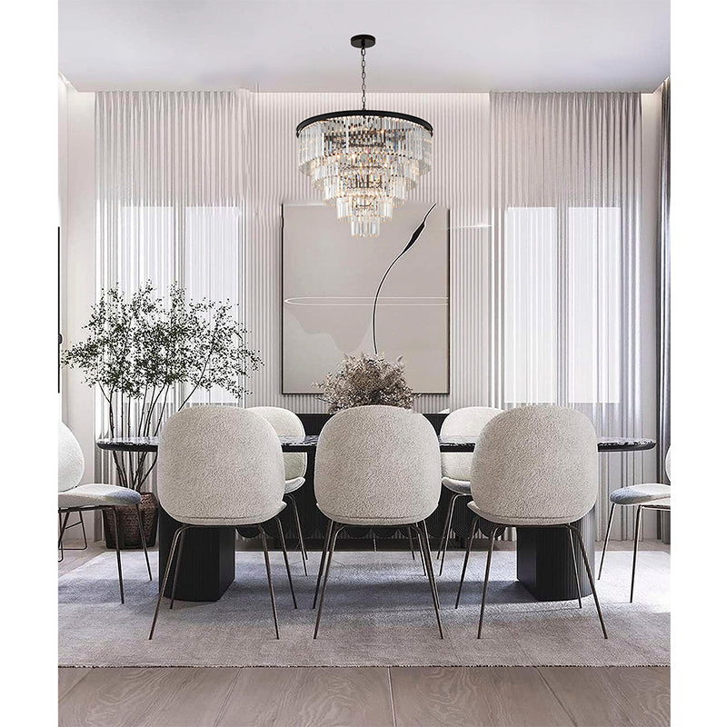 Five Tier Frame Chandelier with Clear Hanging Crystals by Bethel - view 5