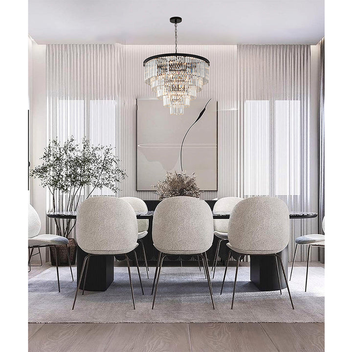 Five Tier Frame Chandelier with Clear Hanging Crystals by Bethel - view 5