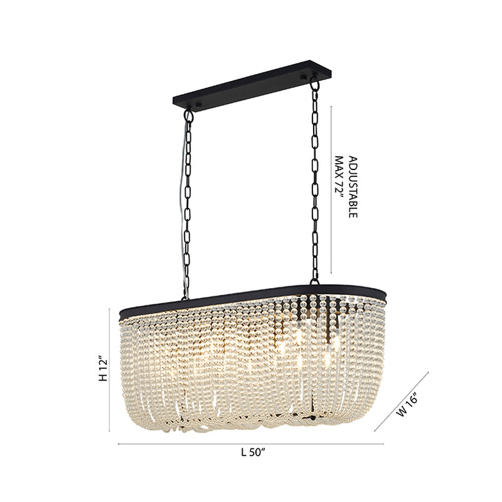 Oval Frame Chandelier with Clear Hanging Crystal Beads by Bethel - view 6