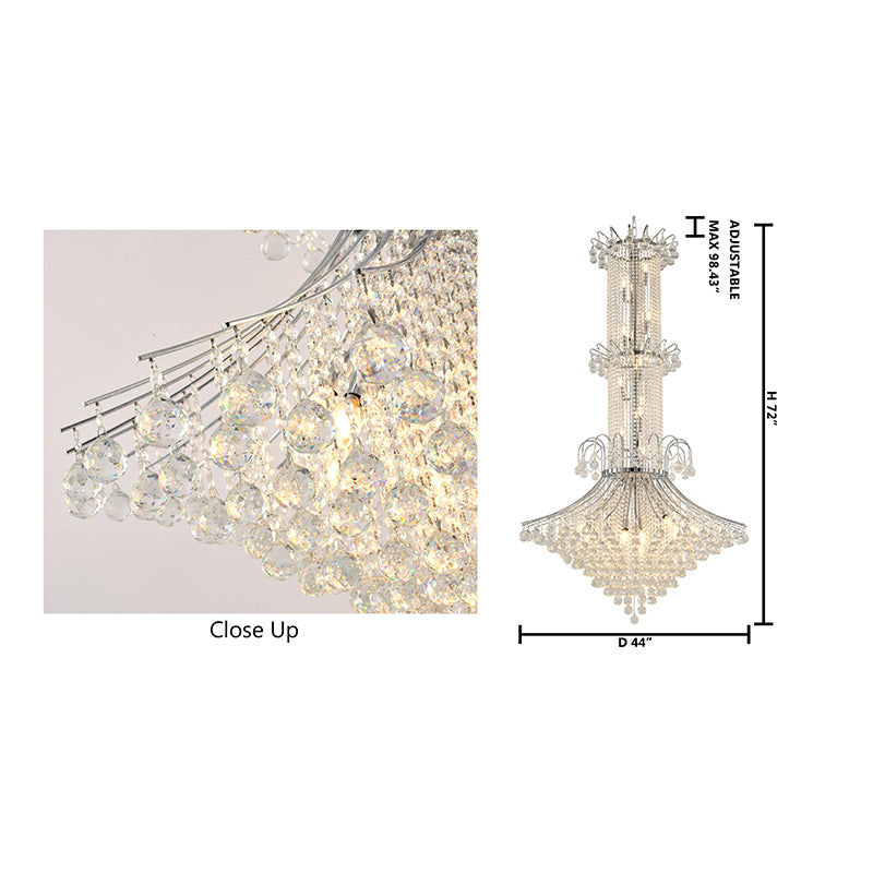 Frame Waterfall Chandelier with Clear Hanging Crystals by Bethel - view 12