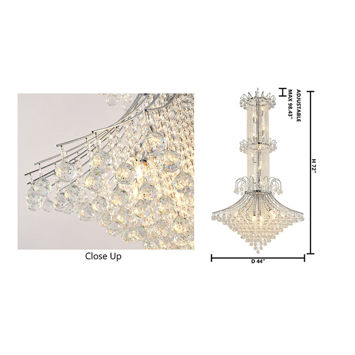 Frame Waterfall Chandelier with Clear Hanging Crystals by Bethel - view 12
