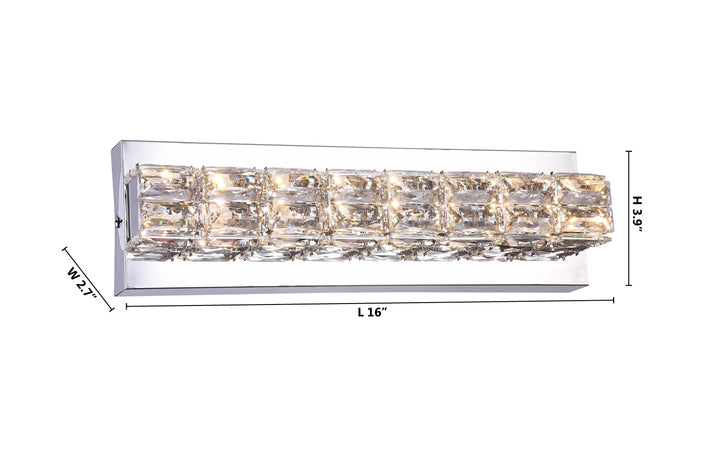 Chrome Frame LED Wall Sconce with Clear Crystals by Bethel - view 3