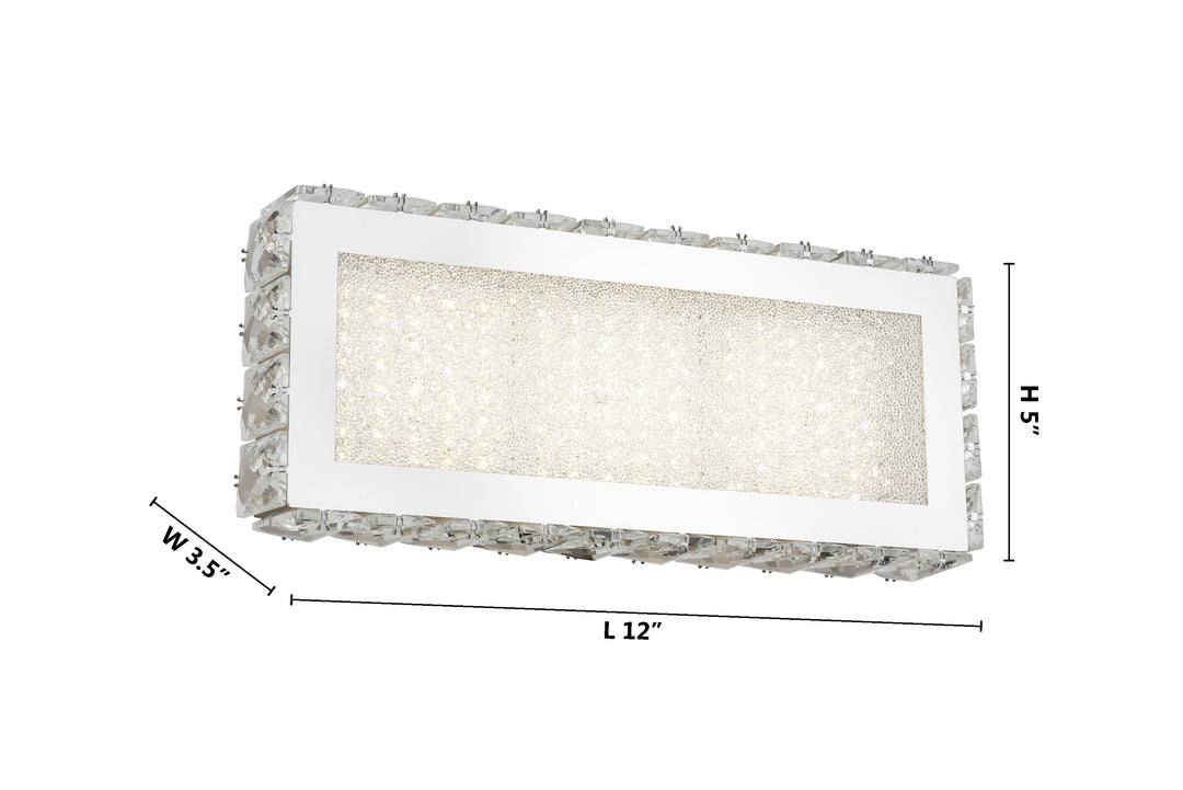 Clear Crystal Wall Sconce with Beaded Frame and Chrome Hardware by Bethel - view 4