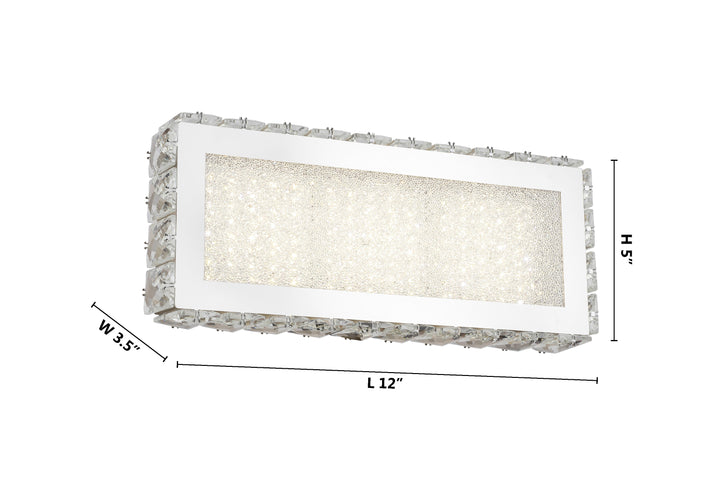 Clear Crystal Wall Sconce with Beaded Frame and Chrome Hardware by Bethel - view 4