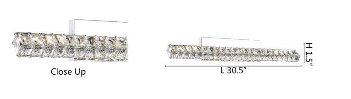 Chrome Crystal Vanity Light by Bethel - view 2