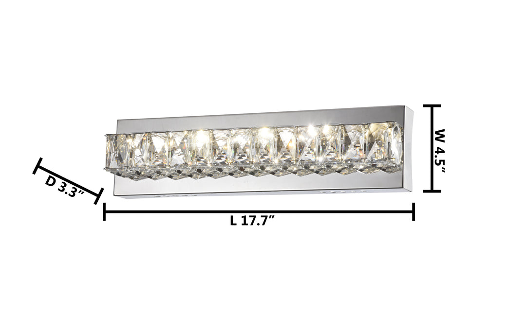 Clear Crystal LED Wall Sconce with Stainless Steel Chrome Frame by Bethel - view 7
