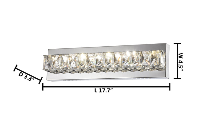 Clear Crystal LED Wall Sconce with Stainless Steel Chrome Frame by Bethel - view 7