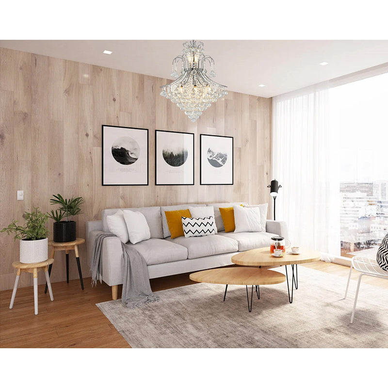 Frame Waterfall Chandelier with Clear Hanging Crystals by Bethel - view 4