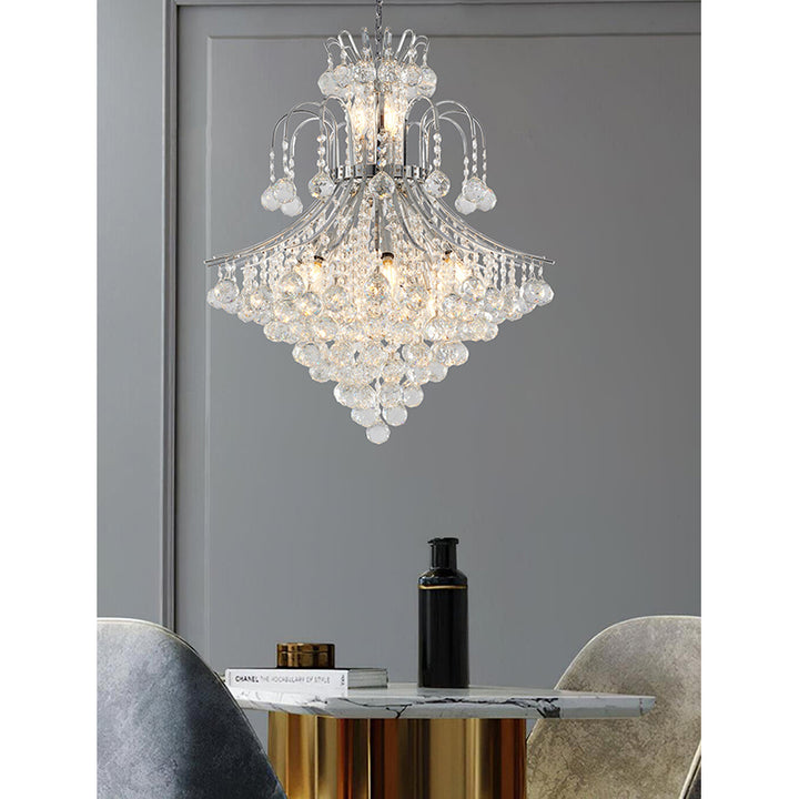 Frame Waterfall Chandelier with Clear Hanging Crystals by Bethel - view 6