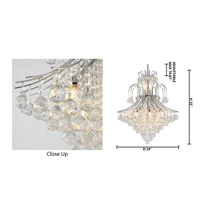 Frame Waterfall Chandelier with Clear Hanging Crystals by Bethel - view 7
