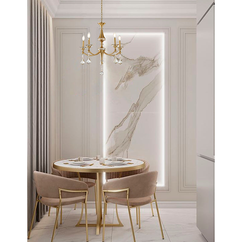 Frame Chandelier with Clear Hanging Crystals &amp; Accents