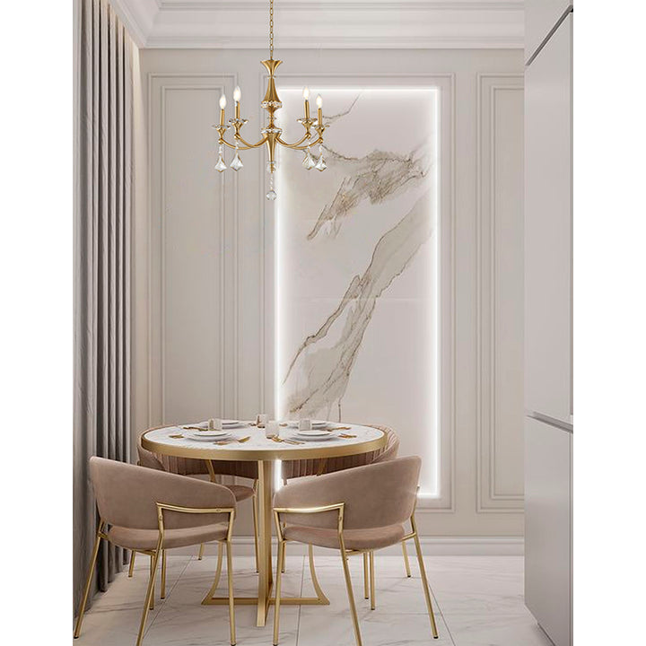 Frame Chandelier with Clear Hanging Crystals &amp; Accents