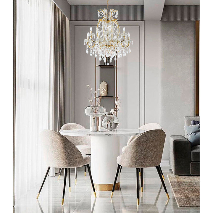 Frame Basket Chandelier with Clear Hanging Crystals by Bethel - view 5