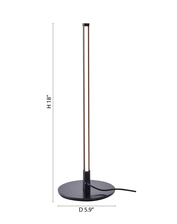 Black Linear LED Stick Table Lamp with White Acrylic Diffuser by Bethel - view 4
