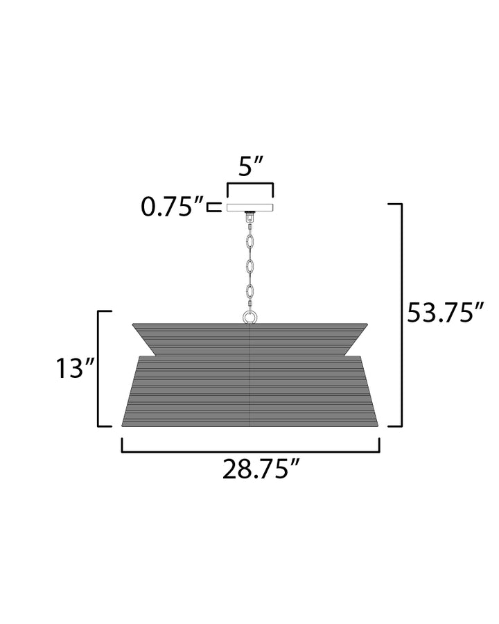 Tulum 6-Light Chandelier dimensions diagram