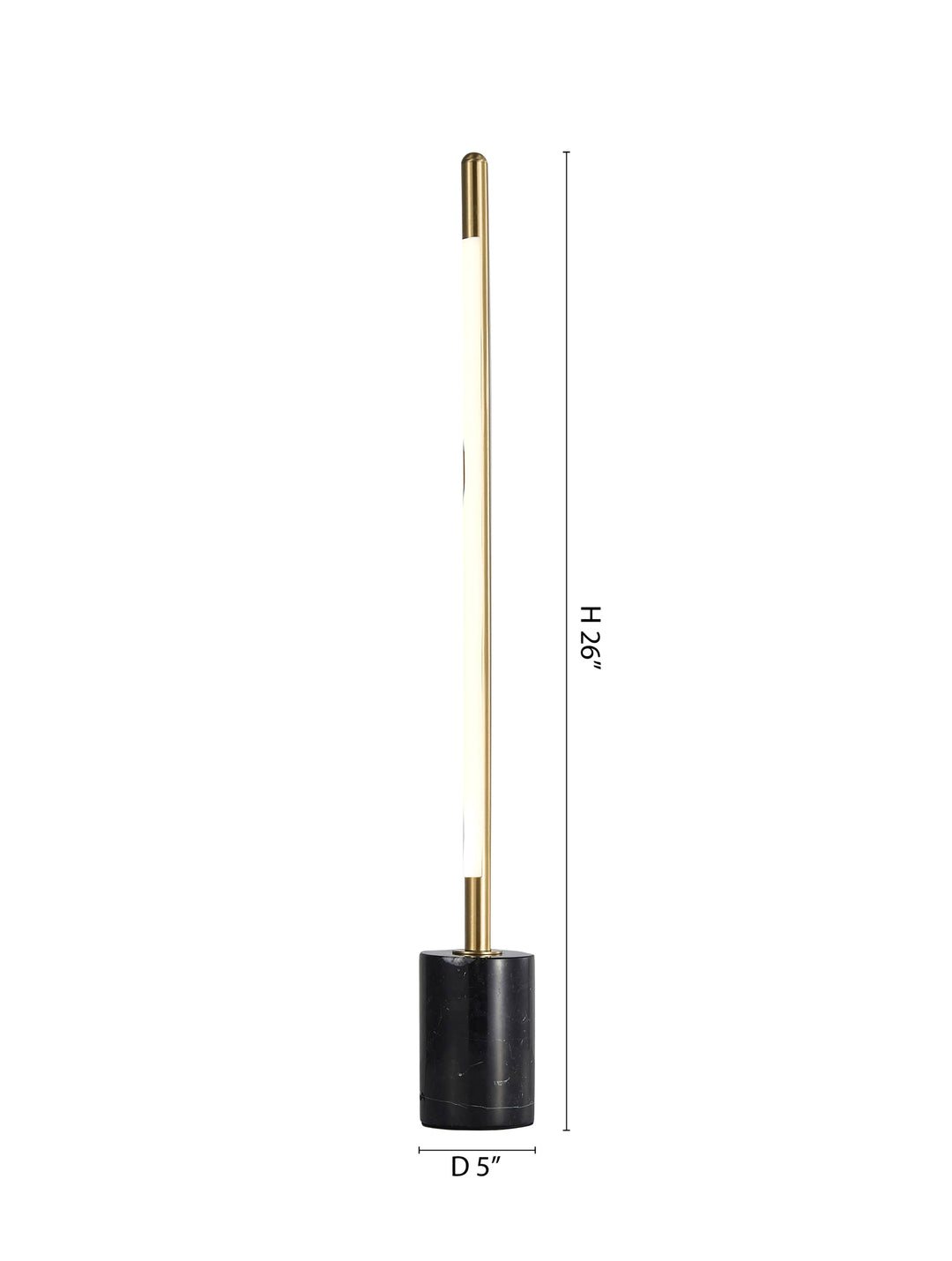 Brass Framed LED Table Lamp with Black Marble Base &amp; Silicone Diffuser