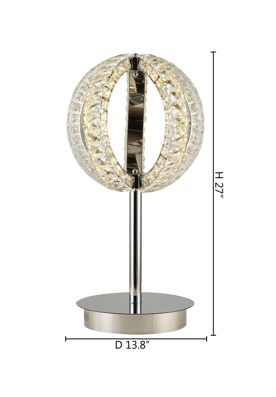Orb Frame LED Table Lamp with Clear Crystals by Bethel - view 5