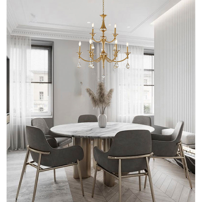 Two Tier Frame with Clear Hanging Crystals &amp; Accents Chandelier