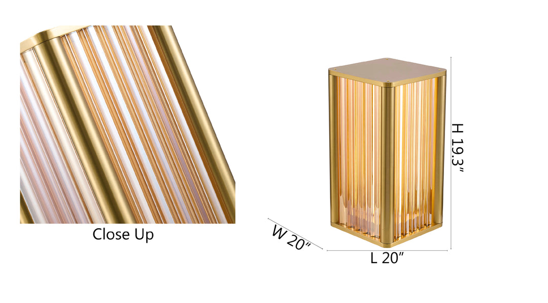 Satin Brass Glass Table Lamp (MU138) by Bethel - view 5