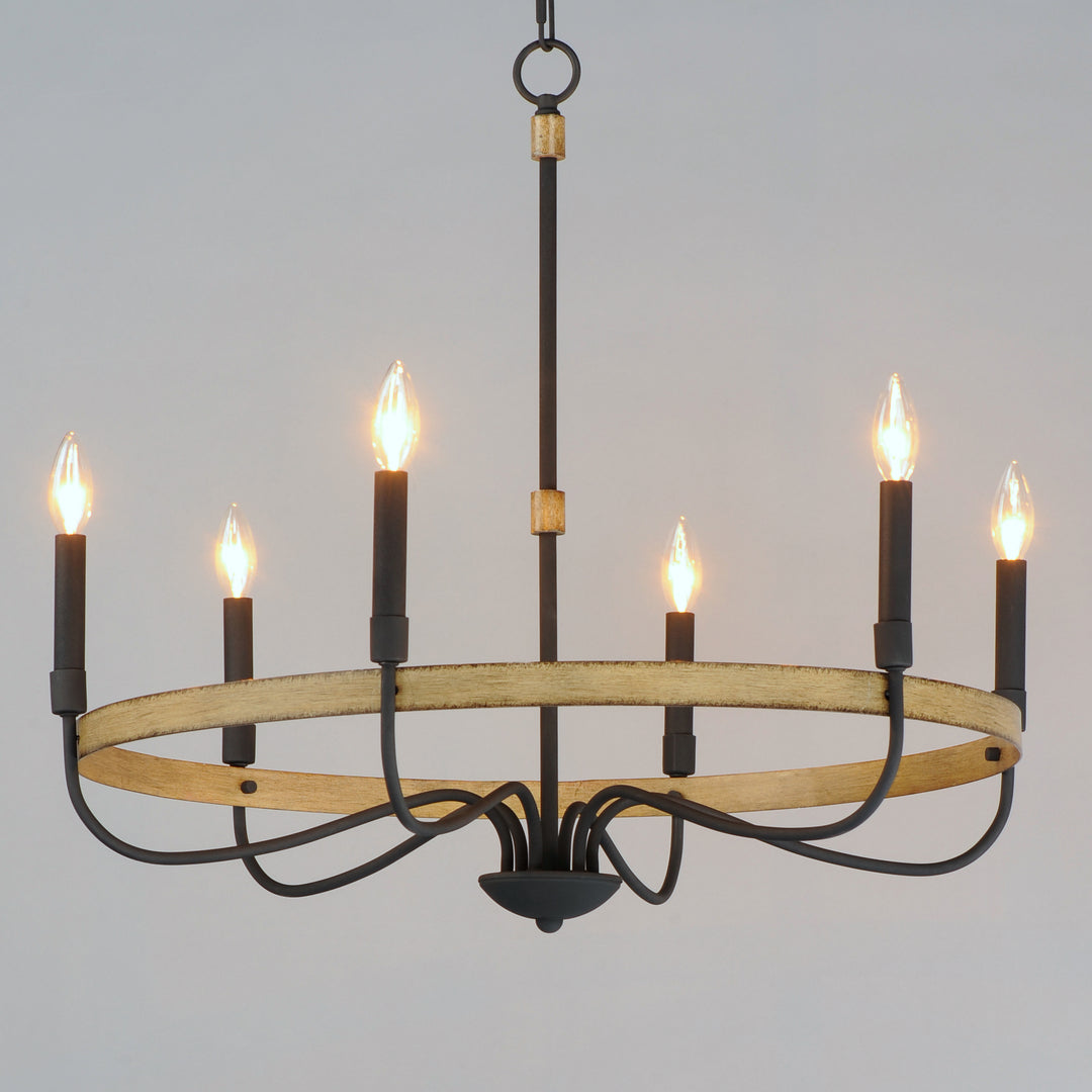 Franklin 6-Light Chandelier Driftwood / Black alternate view