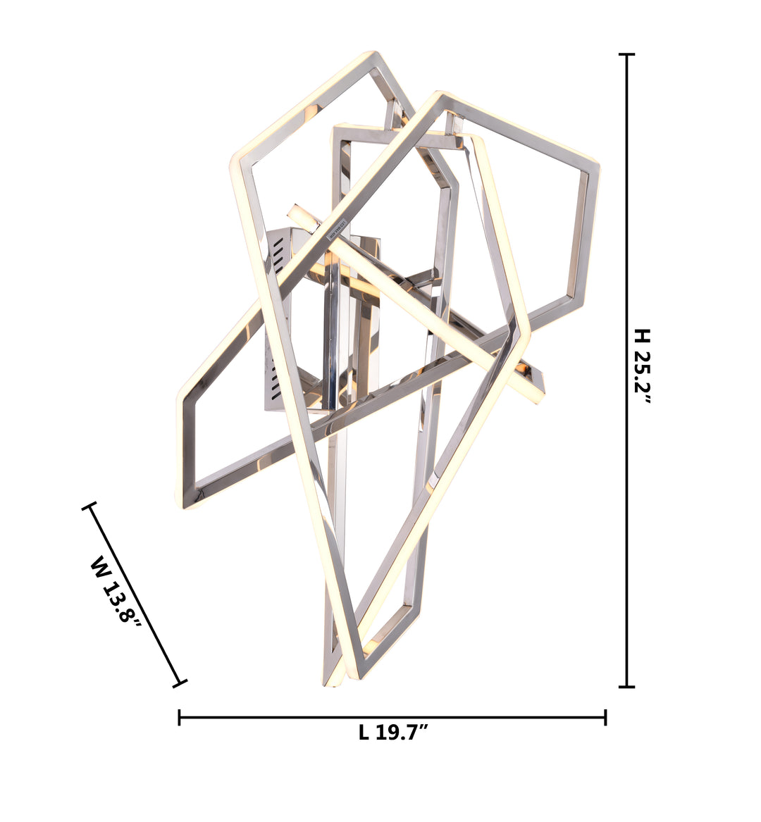 Stainless Steel Geometric LED Wall Sconce with Acrylic Diffuser by Bethel - view 4