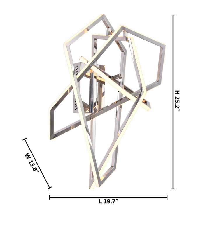Stainless Steel Geometric LED Wall Sconce with Acrylic Diffuser by Bethel - view 4