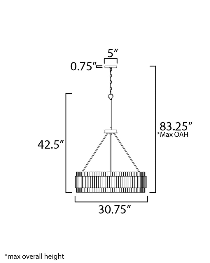 Satori Chandelier dimensions diagram