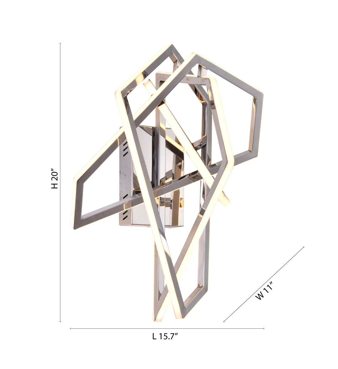 Stainless Steel Geometric Wall Sconce with Acrylic Diffuser by Bethel - view 4
