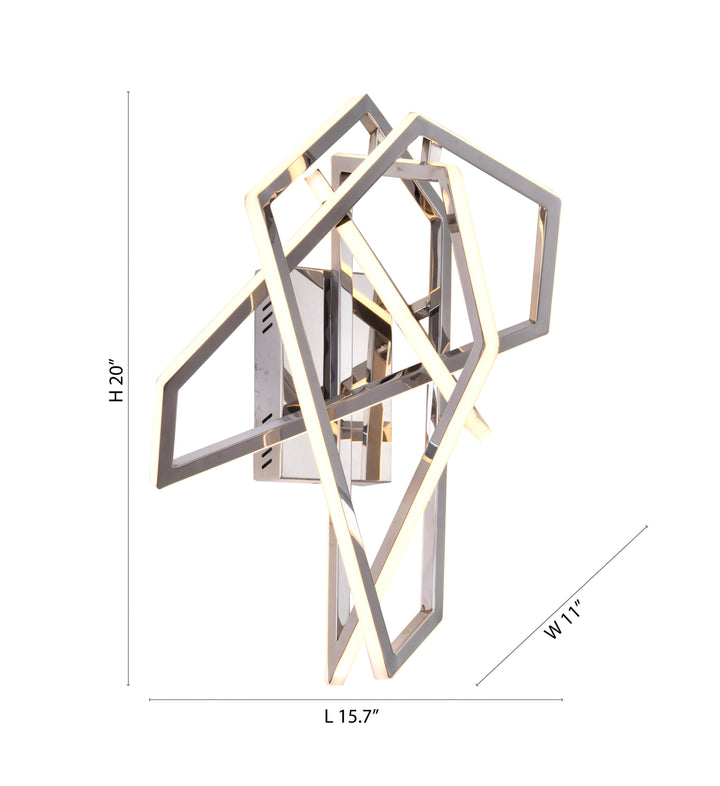 Stainless Steel Geometric Wall Sconce with Acrylic Diffuser by Bethel - view 4