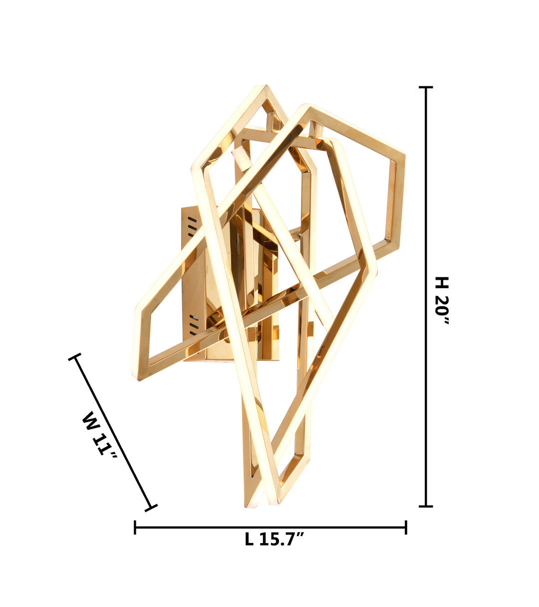 Stainless Steel Geometric Wall Sconce with Acrylic Diffuser by Bethel - view 10