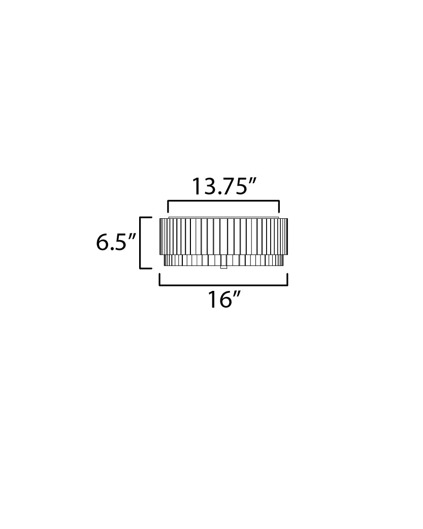 Satori 2-Light Flush Mount dimensions diagram