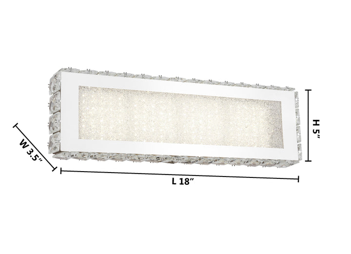 Clear Crystal Wall Sconce with Beaded Frame and Hardware by Bethel - view 4