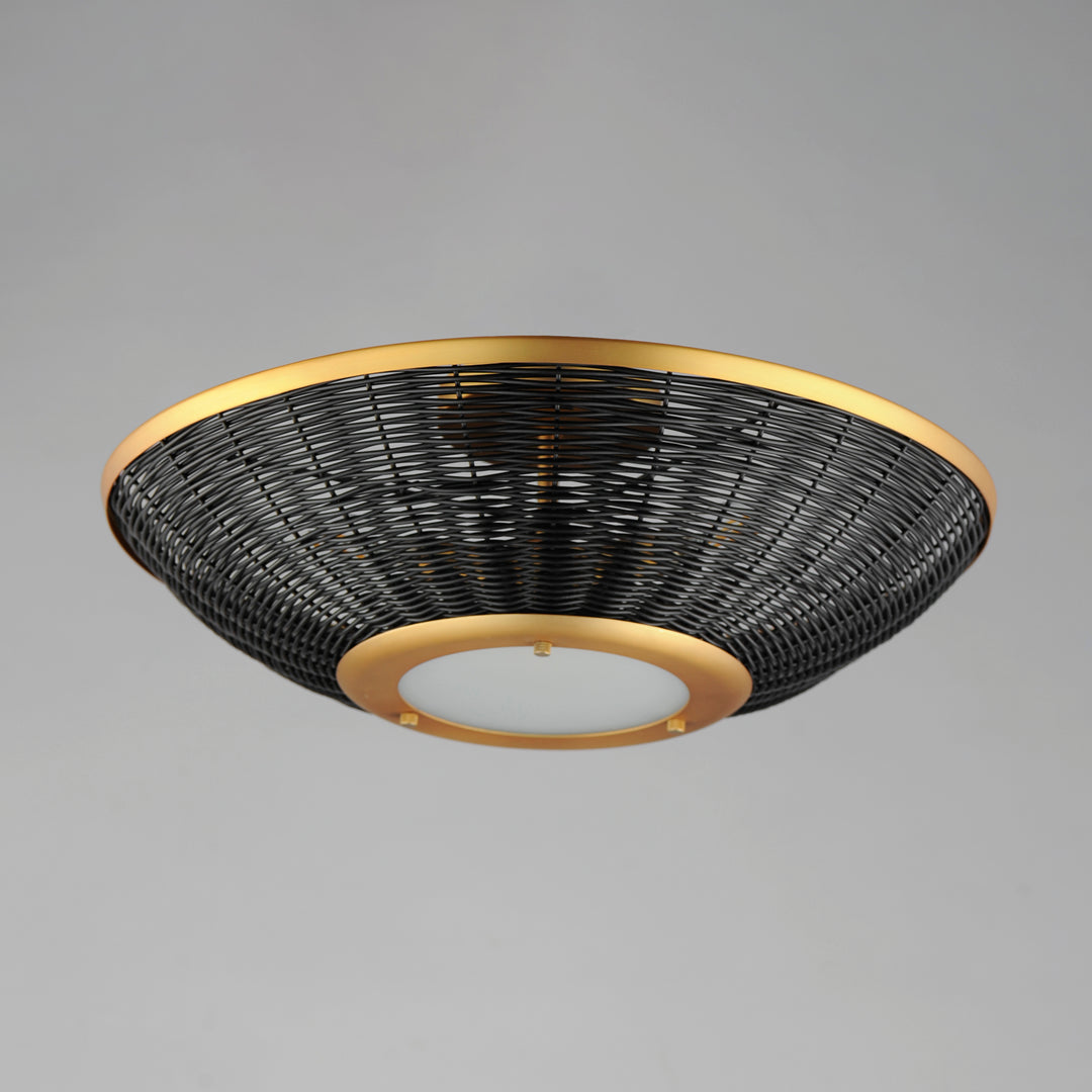 Rattan 20" Wall Sconce/Semi Flush Mount Brass / Natural Aged Brass alternate view