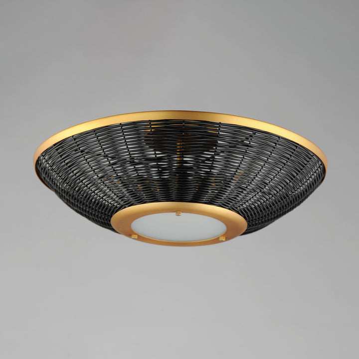 Rattan 20" Wall Sconce/Semi Flush Mount Brass / Natural Aged Brass alternate view