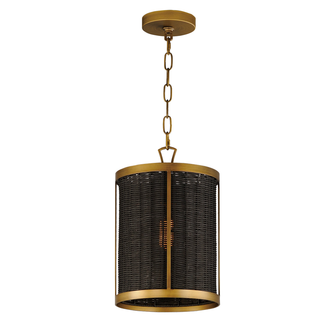 Rattan 1-Light Pendant Brass / Natural Aged Brass