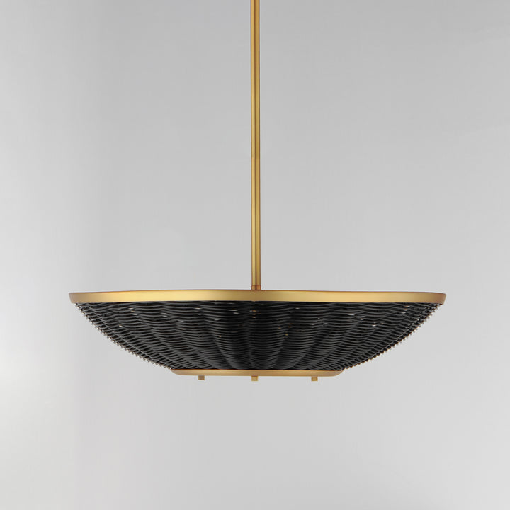 Rattan 20" 3-Light Pendant Brass / Natural Aged Brass alternate view